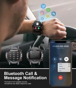 Military Smart Watch for Men – Bluetooth Fitness Tracker