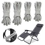 VIKSAUN 4 Pieces Universal Replacement Elastic Cords Replacement Cord for Zero Gravity Chair Repair Tool Kit for Outdoor Recliners Sun Loungers Garden Chairs Anti Gravity Chair Bungee Chairs (4 pcs)