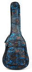 Bray Full Size Lightning Blue Camouflage Guitar Cover Case Padded Gigbag For Any Acoustic, Electric, Bass And Classical Guitar With Carry Handle & Shoulder Straps (Max. 41")