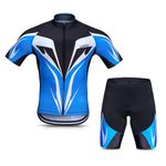 Lixada Men's Cycling Jersey Set Breathable Quick-Dry Short Sleeve Biking Shirt with Gel Padded Shorts MTB Bike Cycling Clothing Set Large