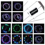 DAWAY LED Bike Spoke Lights - A12 Waterproof Cool Bicycle Wheel Light, Safety Tire Lights for Kids Adults, Very Bright, Auto & Manual Dual Switch, 30 Pattern, Include Battery, 2 Pack