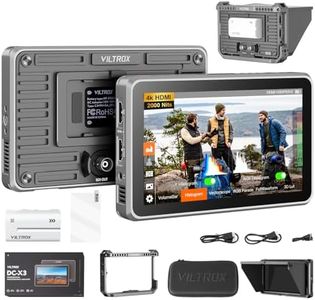 Viltrox DC-X3 4K SDI Monitor with Cage, DC-X FHD 2000Nits 6" Touchscreen Camera Field Monitor with Rig Cage, Sunshade Hood, Battery, Storage Bag (DC-X3 Righ Cage, 4K30Hz HDMI/SDI, 350g)