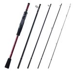 Goture 6'6" Travel Spin Fishing Rod, 5 Piece Protable Ultralight Fishing ROS, 24T Carbon Fiber Spining Rod, SIC Silicon Carbide Ceramic Guide Ring, Saltwater Freshwater Trout Bass Walleye Pike