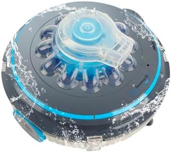 US Patented Robotic Pool Vacuum for Above Ground Pools | Cordless, Self-Parking | Extended 75-Min Battery, Dual-Layer Filtration for Superior Leaves Debris Removal by Model Pool Stomach 65