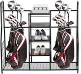 Home-it Golf Organizer Extra Large - Golf Bag Sports Dual Storage Organizer, Perfect for Golfing Bags, Clubs, Balls, Gadgets, Accessories & Equipment, Golf Organizer Rack for Garage and Basement