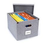 【2024 NEW】 Upgraded Collapsible Hanging File Storage Boxes with Smooth Sliding Rail Large Capacity Filing Organizer Letter/Legal File Floder Storage, Office Box (Grey-1Pack)