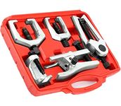 5 PCS Ball Joint Separator,Pitman Arm Puller,Tie Rod End Tool Set for Front End Service, Tool Kit Ball Joint Separator, Front End Service Tool Kit, 6295 Front End Service Set, Splitter Removal Kit