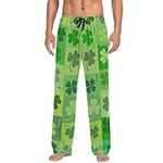 Lucky Leaves Men's Drawstring Pajama Pant Straight-Fit Sleep Lounge PJ Bottoms with Pockets