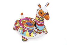 Bestway 41136 Inflatable Llama Pool Float, Ride-On Float with Pop-Art Design, Colour, 1,93 x 1,51 m