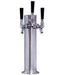 Kegco KC D4743TT-BRUSH Triple Faucet Draft Beer Tower, 3, Stainless Steel