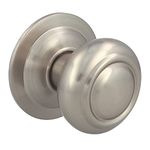 Amig - Round Knob for Exterior Entrance Doors | Handle for Home Main Door | Handle Diameter Ø70 mm | Brass | Silver Plated | Includes Screw and Fixing Nut