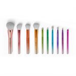 Bh Cosmetics Take Me Back to Brazil - 10 Piece Brush Set Premium Cosmetic Makeup Brush Set for Foundation Blending Blush Concealer Eye Shadow; lip brush Cruelty-Free Synthetic Fiber Bristles; Travel Makeup bag Included; Champagne