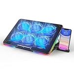 LIANGSTAR Laptop Cooling Pad, Laptop Cooler, 10 RGB Lighting Modes & 7 Height Adjustable, 6 Quiet Fans Strong Wind with 2 Speed Control, Suitable for 11.3-17 Inch Gaming Laptops (Multicolor)