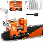 Chainsaw Sharpener Jig, Chain Saw Sharpener Tool with 5PCS Steel-Grade Sharpening Burrs, Universal Portable Hand Crank Chainsaw Sharpening Kit for 4"-22" Chain Saw, Electric Saw, Garden Worker