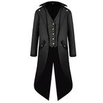 Bichingda Men's Steampunk Vintage Gothic Medieval Tailcoat Jacket Victorian Coat Uniform Halloween Costume