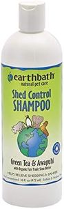 earthbath Shed Control Shampoo - Helps Relieve Shedding & Dander, Gentle & Natural Shampoo for Dogs & Cats, Green Tea & Awapuhi, Pint - 472ml