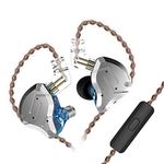 KZ ZS10 Pro in Ear Monitor Headphone, KZ HiFi Earbuds Headphone with 4 Balanced Armatures and 1 Dynamic Drivers for Drummer Musician (Blue with Mic)……………