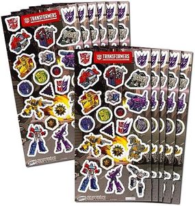 Transformers Party Supplies Stickers Set ~ Bundle Includes Over 240 Stickers Featuring Optimus Prime, Bumblebee, and More (Transformers Party Favors)