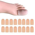 Conpru 16 Pieces Gel Toe Caps, Breathable Silicone Toe Protector, Toe Covers Sleeves With Holes, Protect Toe From Rubbing, Ingrown Toenails, Corns, Blisters, Hammer Toes And Other Painful Toe Problems