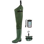 TIDEWE Hip Wader, Lightweight Hip Boot for Men and Women,2-Ply PVC/Nylon Fishing Hip Wader Green Size 11