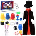 Skirfy Magic Trick Sets for Kids-Magic Kits for Kids 6-8, Magician Pretend Play Dress Up Set, for Kids