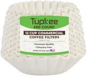 Tupkee Commercial Large 12-Cup Coffee Filters - Chlorine Free, White - Compatible with Wilbur Curtis, Bloomfield, Bunn Coffee Maker Filters - Made in the USA