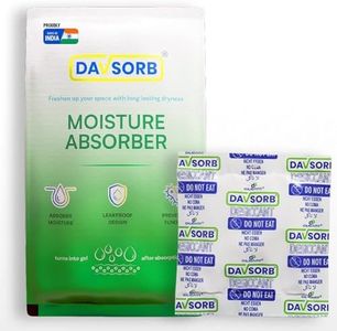 DAVSORB Dehumidifier Room Moisture Absorber Sachet for Home, Cars, Electronic items, Wardrobe & Shoe Racks | Fights Excess Moisture & Prevents Mould & Fungus; 50gm-pack of 5, White (Medium)