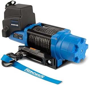 REINDEER New 12V Winch 6000 lb Load Capacity Electric Winch Kit Synthetic Rope with Hawse Fairlead Waterproof IP67 with Wireless Remotes for 4X4 Side by Side 4 Wheeler ATV UTV Rescue Recovery