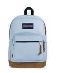 JANSPORT Right Pack Backpack - School, Travel, Work, or Laptop Bookbag with Suede Leather Bottom with Water Bottle Pocket, Blue Dusk