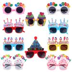 10 Pairs Birthday Party Sunglasses Funny Photo Props Sunglasses Happy Birthday Party Novelty Sunglasses for Kids Adults Birthday Party Favors