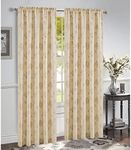 PREMIUS Felicia Floral Jacquard Rod Pocket Window Panel and Valance Treatments, Stylish and Functional, 100% Durable Polyester Fabric, Machine Washable, Panels and VALANCES Sold Separately