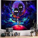 Space Wall Tapestry Hippie Anime Poster for Bedroom Aesthetics Funny Galaxy Star Room Decor Flag Wall Hanging for Teen Girls Men Dorm Living Room (51''x60'')