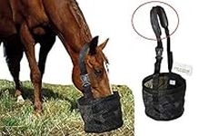 Feed Bag for Horses with Comfort Neck Pad, Heavy Duty Durable Canvas Grain Feedbag, Small Medium or Large (Pony)