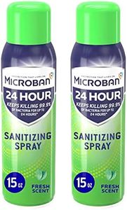 MICROBAN Disinfectant Spray, 24 Hour Sanitizing and Antibacterial Spray, Sanitizing Spray, Fresh Scent, 2 Count (15oz Each)