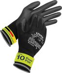 Uvex unipur 6639, 10 pairs, assembly gloves for dry and slightly damp areas, light, sensitive and dirt-resistant, black, size 08/M