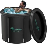 YITAHOME 85 Gallons Ice Bath Tub for Athletes, Protable Multiple Layered Cold Plunge Tub with Cover for Cold Water, Therapy Recovery Ice Pod for Home Gym Outdoor