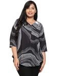 AMYDUS Plus Size Women Printed Long Top | Sizes 2XL to 9XL | Cloud Soft Fabric | High-Low Hem | Complete Hip Coverage | Plus Size Tops for Women | Plus Size Tunic Top