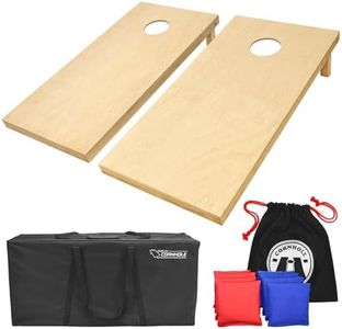 GoSports Solid Wood Premium Cornhole Set - Choose Between 4 ft x 2 ft or 3 ft x 2 ft Game Boards, Includes Set of 8 Corn Hole Toss Bags