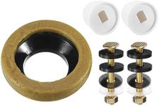 uxcell Toilet Bowl Wax Seal Kit, 1 Pack Toilet Bowl Wax Ring with Bolts, Bolt Caps and Extra Retainers Fits 3-inch Waste Line