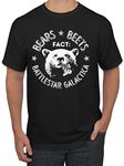 Wild Bobby Office | Fact Bears Beets Battlestar Quote Pop Culture Men's Graphic T-Shirt, Black, Large