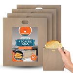 4pk Toastie Bags for Toaster Reusable, Mess-Free Tasty Toasted Treats | Toastie Bags for Toaster, Toasty Bags, Sandwich Toaster Bags Reusable Nonstick, Toast Bags for Toaster Reusable, Toasting Bags