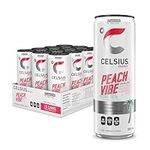 CELSIUS Sparkling Peach Vibe, Zero Sugar Energy Drink, 335ml (Pack of 12)