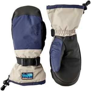 Hestra Unisex Gauntlet Sr Mitt, Waterproof, Windproof Insulated Mittens for Skiing & Snowboarding, Men & Women - Dark Navy/Beige - 10