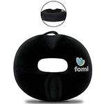 FOMI Extra Thick Firm Donut Memory Foam Seat Cushion | Black Large Tailbone Pillow for Car or Truck, Office Chair, Wheelchair | Back, Bed Sores, Prostate, Coccyx, Hemorrhoid, Sciatica Pain Relief