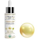 Visage Pure Ultimate Glow - Brightening, Clarifying, Hydrating and Pores Minimizing Face Serum - High Concentration Organic Vitamin C, Phyto-Ceramides, Tremella, and The Pores Cleaning Willow Bark - USDA Organic - Physician Formulated - Research Supported