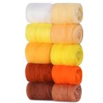 Needle Felting Wool, 10 Colors 100g Felting Wool, Wool Roving for Felting, Felting Wool Assorted Colors in Dark Series, Roving Wool for Hand Spinning, DIY Wool Craft Materials