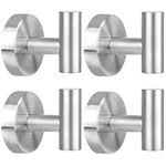 Wall Hooks, 4 Pack Towel Hooks Wall Mounted, SUS 304 Heavy-Duty Towel Hook for Hanging, Bathroom Hooks for Bath Towels, Brushed Nickel Towel Hooks Bathroom, Modern Bathroom Towel Hooks for Kitchen