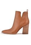 NINE WEST Womens Leather Casual Ankle Boots Tan 7.5 Medium (B,M)