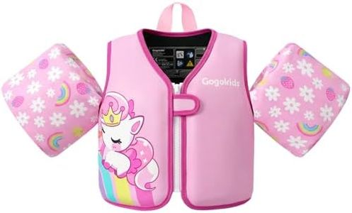 Gogokids Toddler Swim Vest, Toddler Floaties for 33-66 Pounds Kids, Comfortable Wear Kids Swim Jacket with Water Wings for 2 3 4 5 6 Years Old Boys and Girls Learn to Swim