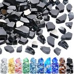 GasSaf 1/2 Inch Fire Glass Reflective Tempered Fireglass Cut Crushed FireGlass for Fire Pit, Fireplace, Replaces Existing Gas Logs & Lava Rocks (20 Pound)(Black Reflective)